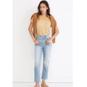 Madewell The Curvy Perfect Vintage Jean Cropped Distressed Size 32